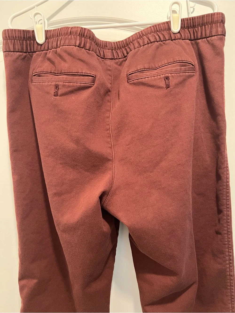 Banana Republic Travel Jogger Burgundy Maroon Elastic Waist Large Men's